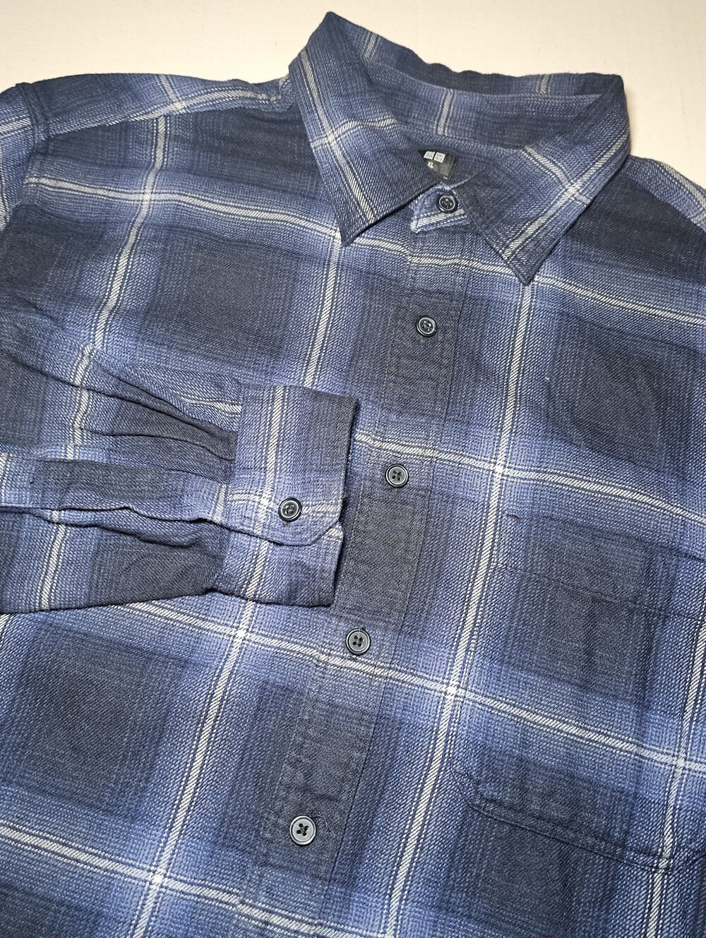 Uniqlo Men’s Flannel Shirt XL Blue Plaid